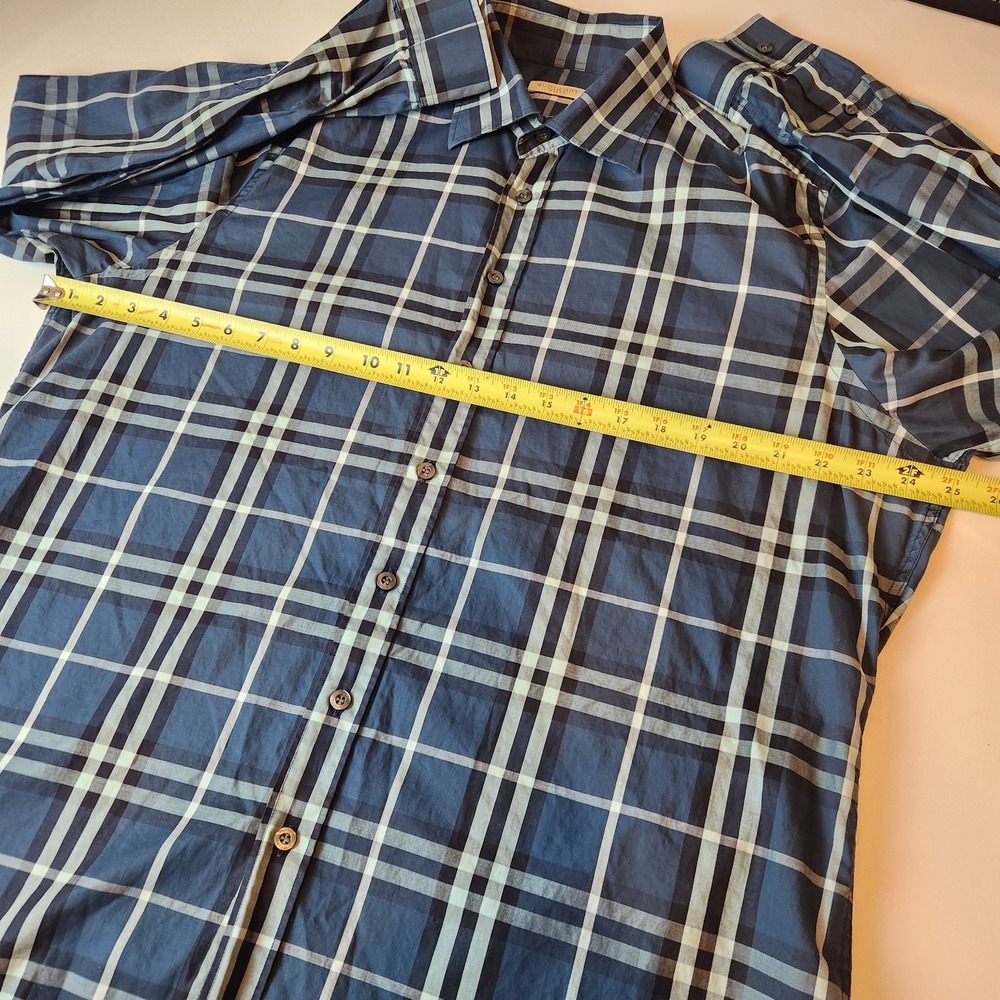 Burberry Brit Jack Sport Shirt Men's XL Blue Nova Check Plaid Button-Down Shirt - Picture 9 of 14